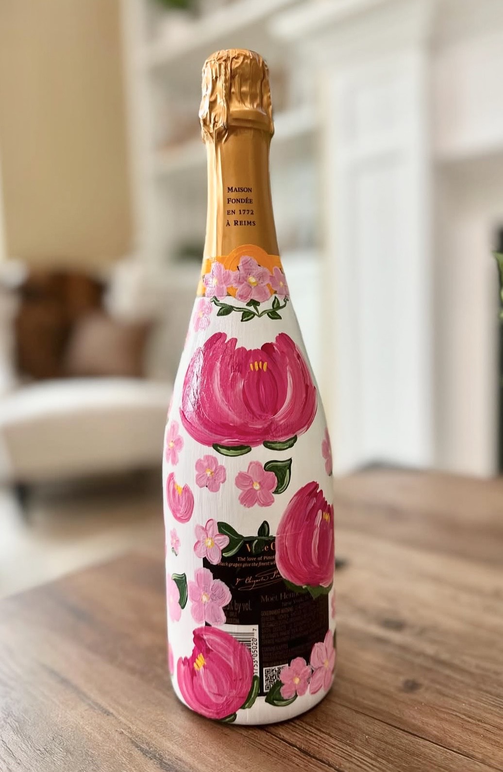 Hand Painted Customized Bottle - Flower pattern