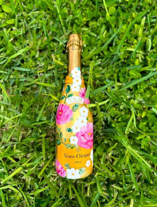 Hand Painted Customized Bottle - Flower pattern